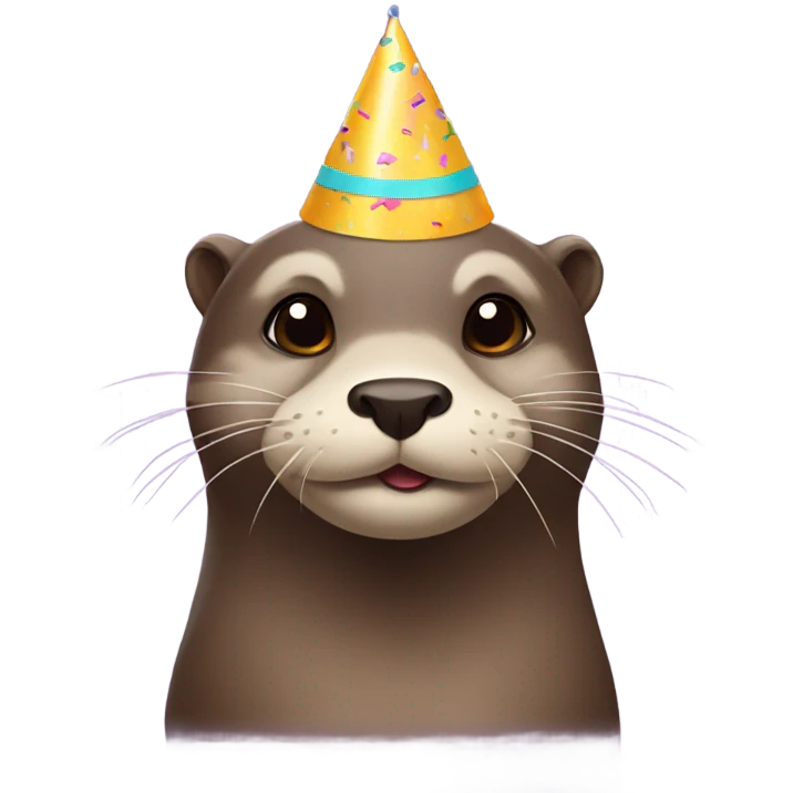 Otters with birthday hats emoji