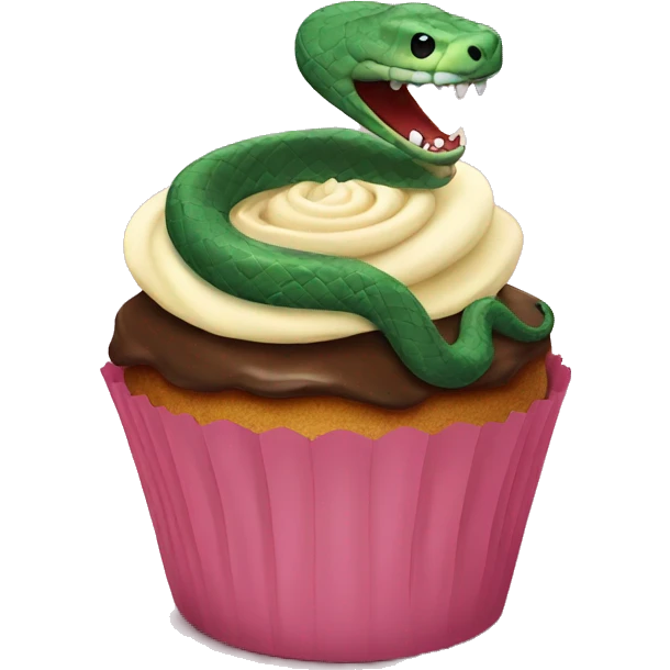 Snake coming out of cupcake  emoji