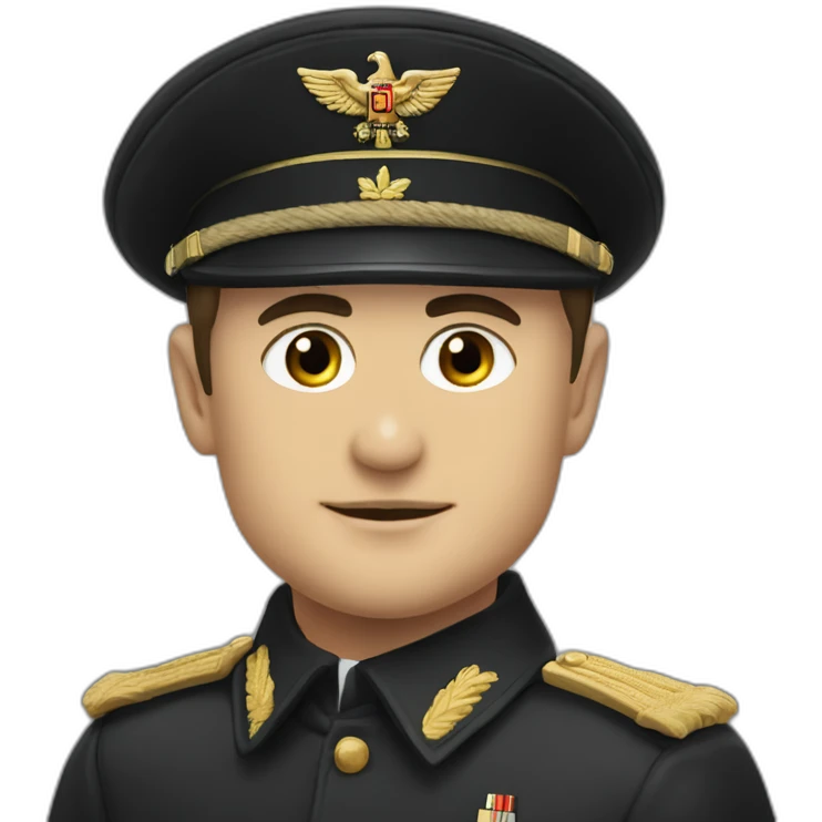 Vladimir Zelenskiy in black german military ww2 uniform emoji