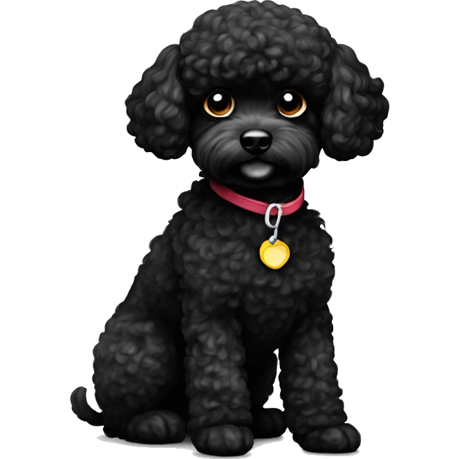 1 small black toy poodle  emoji