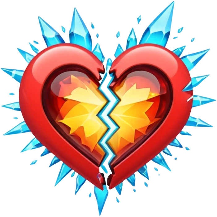 Two hearts colliding, energy burst at impact emoji