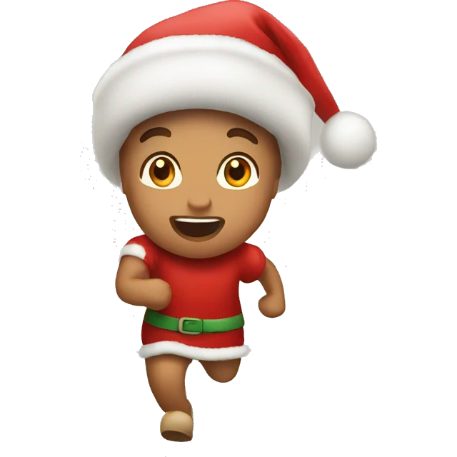 muñeco navideño corriendo emoji