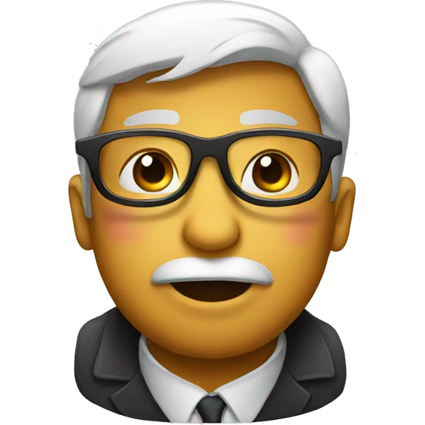 Kiss face emoji with glasses emoji