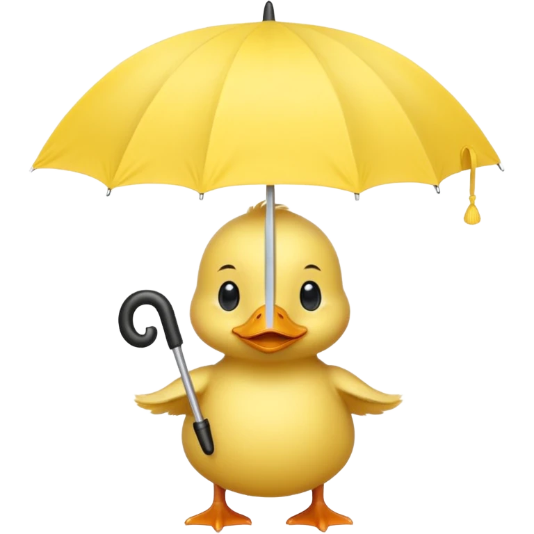 baby Duck holding white umbrella emoji