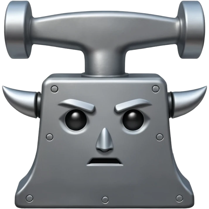 Anvil with a face emoji