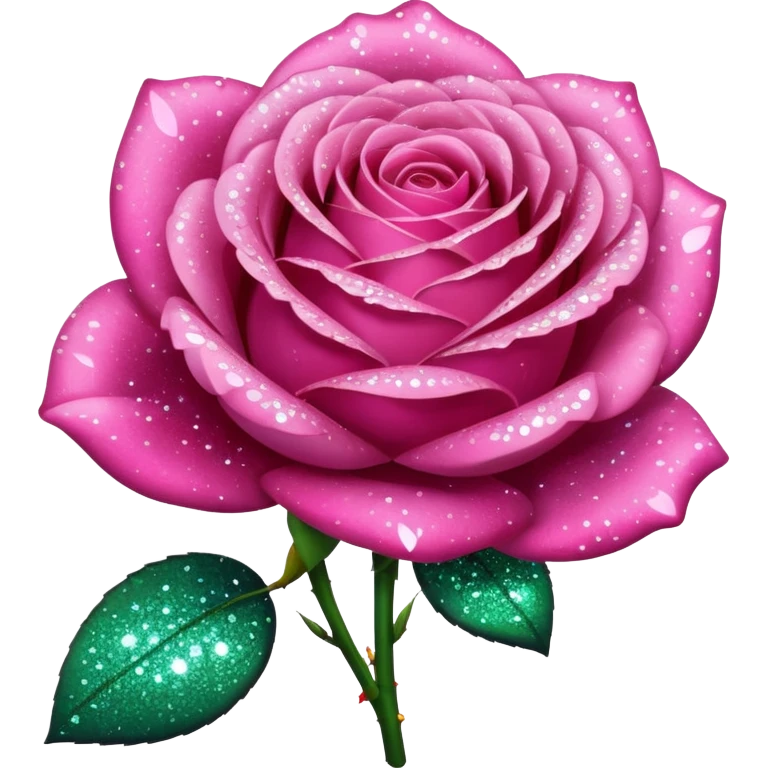 glitter pink rose emoji