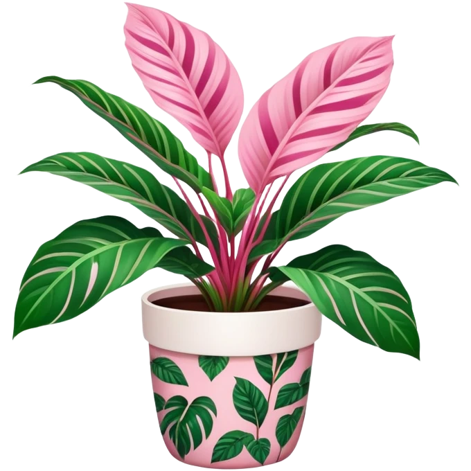 Calathea roseopicta in a white pot emoji