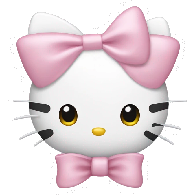 hello kitty with light pink bow emoji