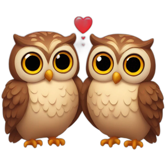 Two owls in love  emoji