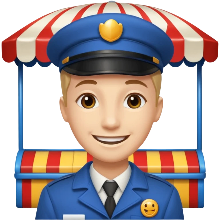 Fairground Staff ticket collector at booth emoji