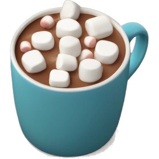 Mug of hot chocolate with mini marshmallows emoji