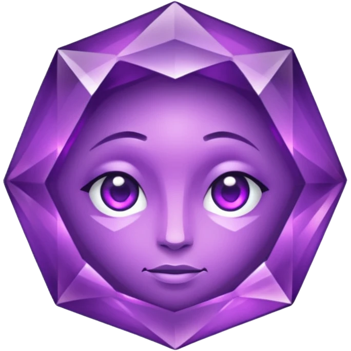 amethytst with a face emoji
