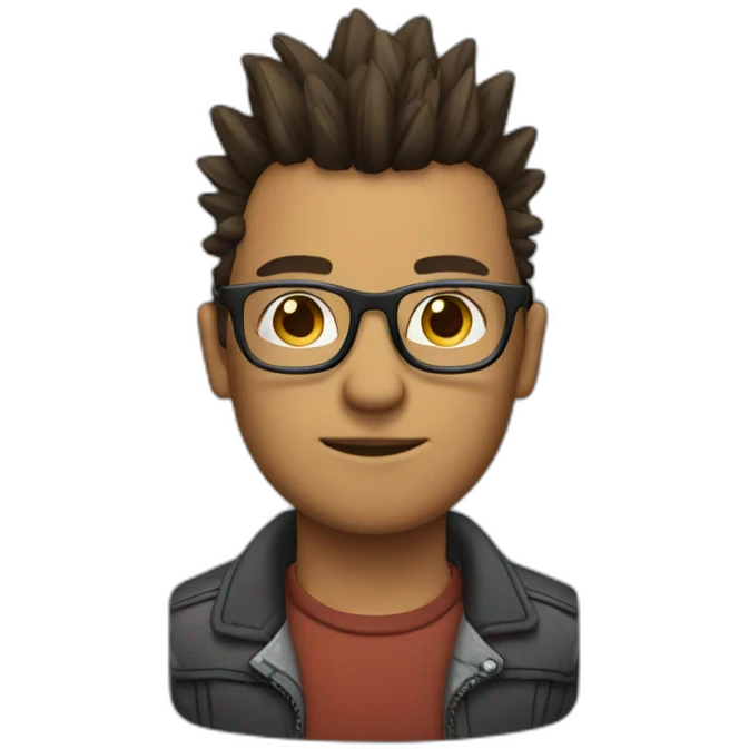 guy with glasses and mohawk emoji