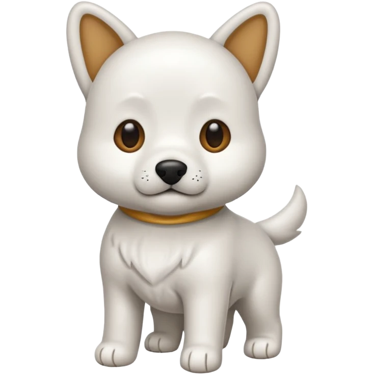 Un emoji de un perrito blanco no es de pelo largo emoji