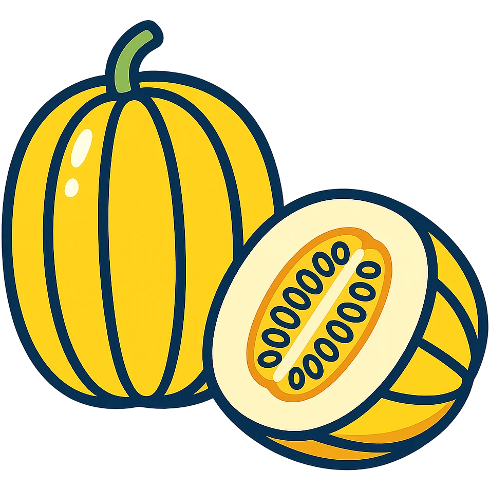 참외 (Korean melon) vibrant toon style emoji