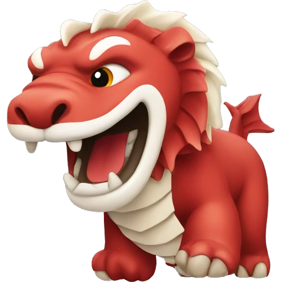 A happy red merlion emoji