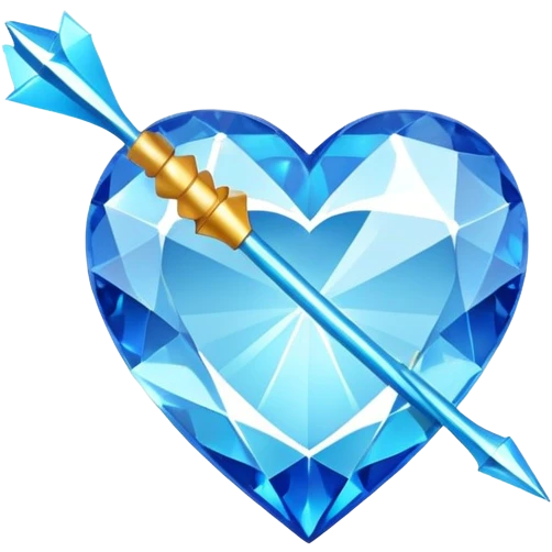 round diamond hearts and arrows cut, blue emoji