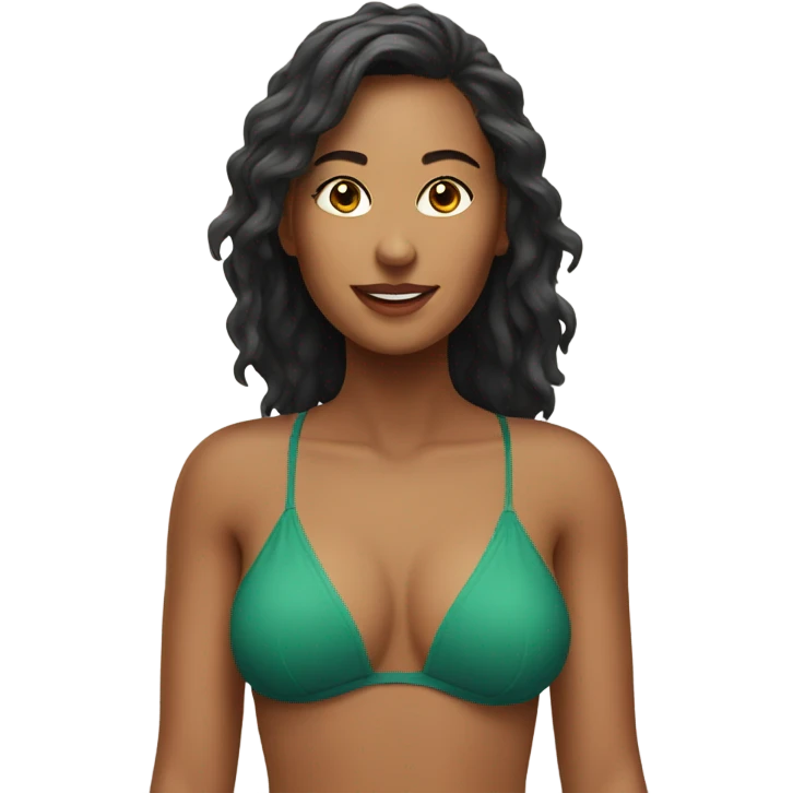 Beautiful woman in bikini top emoji