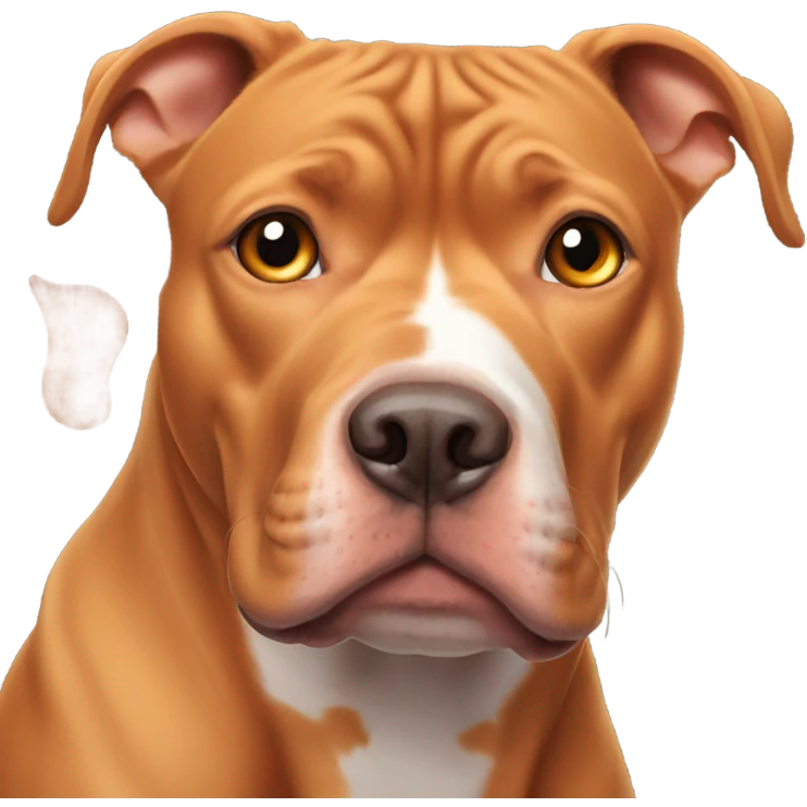 Completely Orange pitbull with silver eyes emoji
