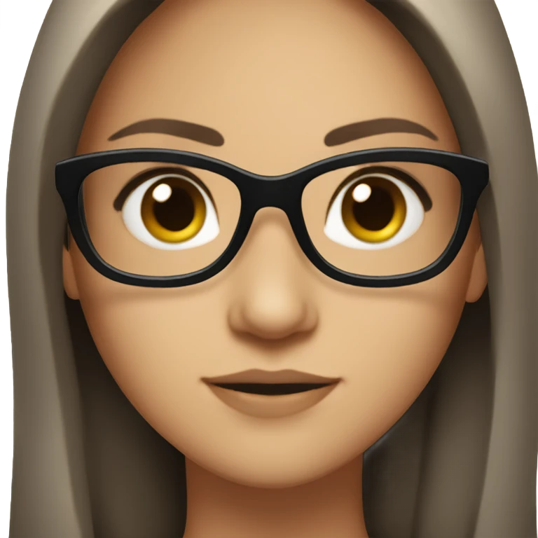 A brunette girl who looks similar to elena Gilbert but with black glasses emoji