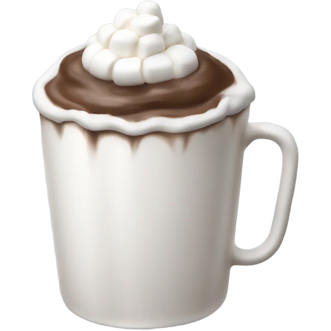 A cup of hot chocolate with marshmallows and whip cream on top emoji
