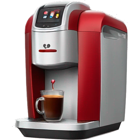 Realistic candy apple red keurig coffee machine emoji