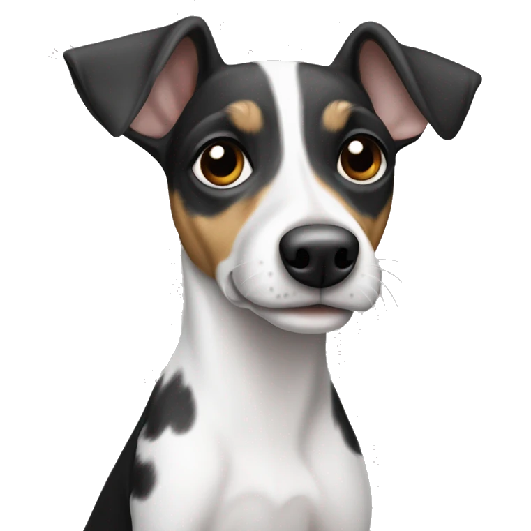 Black and white and grey jack spotted russel rat terrier no brown emoji
