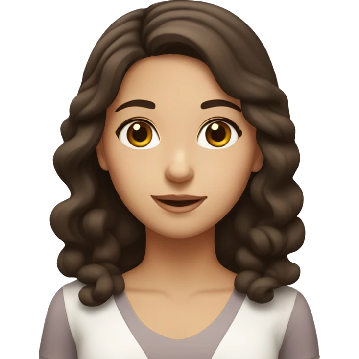 brunette jewish girl with brown eyes and rosy cheeks emoji