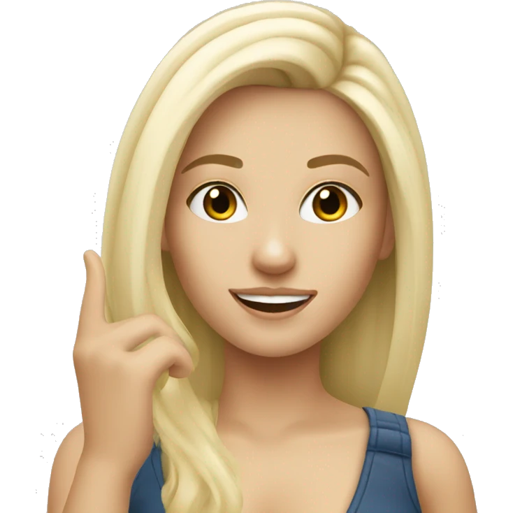 white blonde girl taking a selfie emoji
