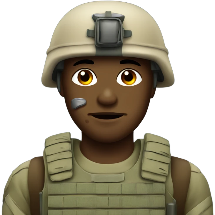 Military soldier with a dented helmet emoji