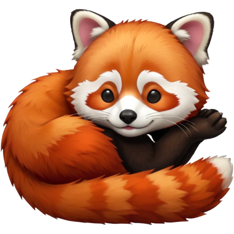 Red panda good night emoji