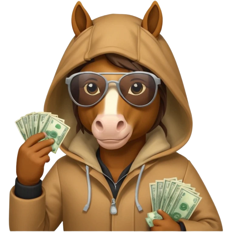 Horse Hood gangster with money emoji
