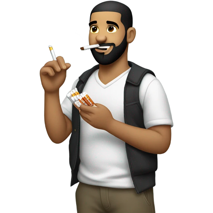 Drake smoking a pack emoji