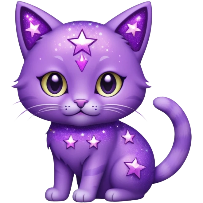 glitter purple Star cat emoji