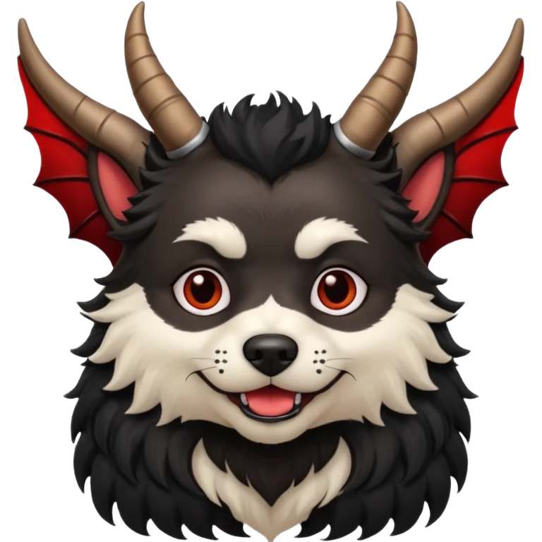 dog with horns and vampire wings emoji