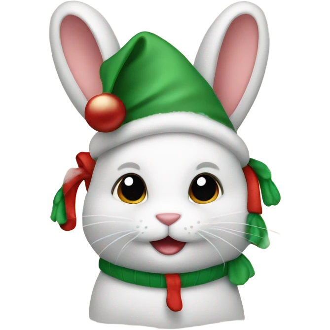 Bunny in christmas pullovoer  emoji