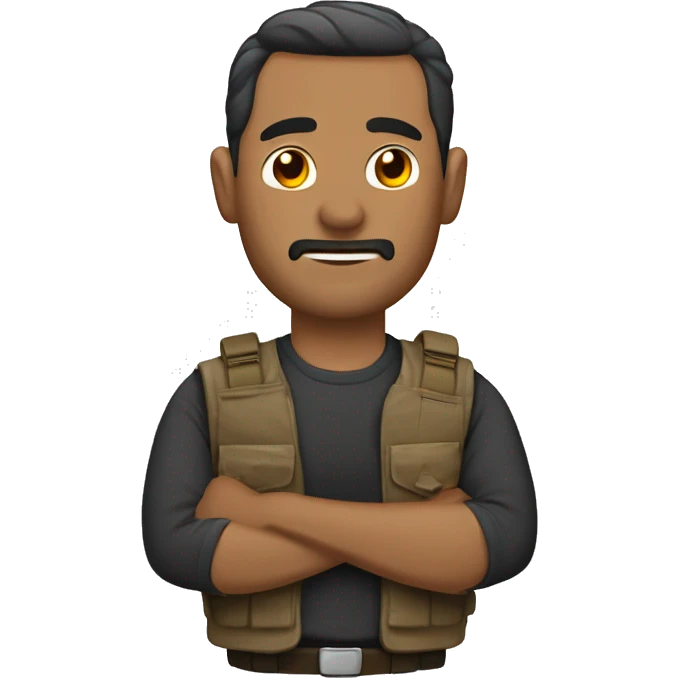 Hombre con pasamontañas y chaleco tactico  emoji