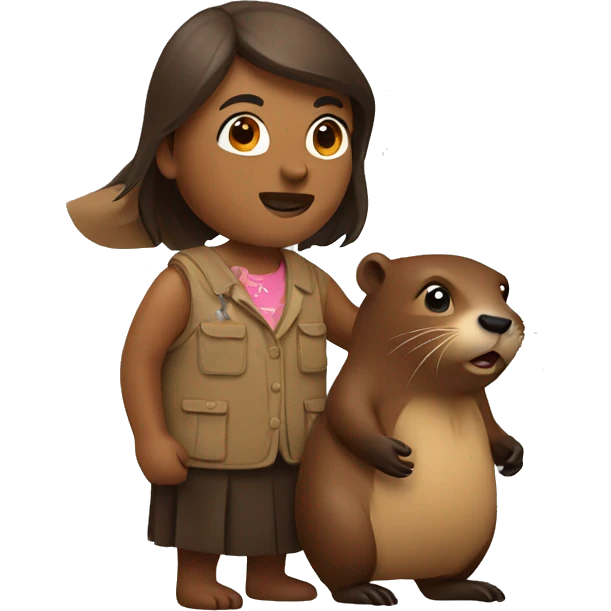 Beaver with a woman emoji