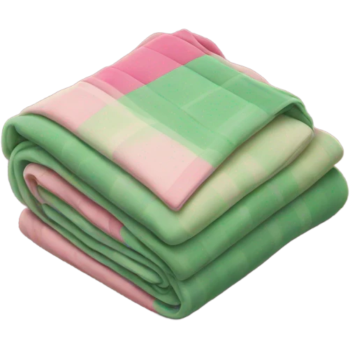 Folded blanket pink and green emoji