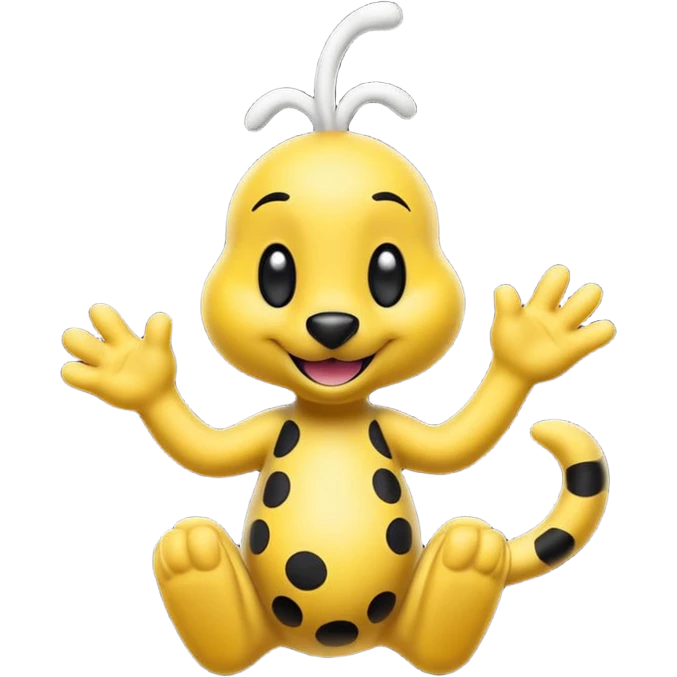 marsupilami noir avec écrit en dessous "Spunky" emoji