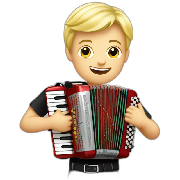 Blond boy playing diatonic accordion emoji