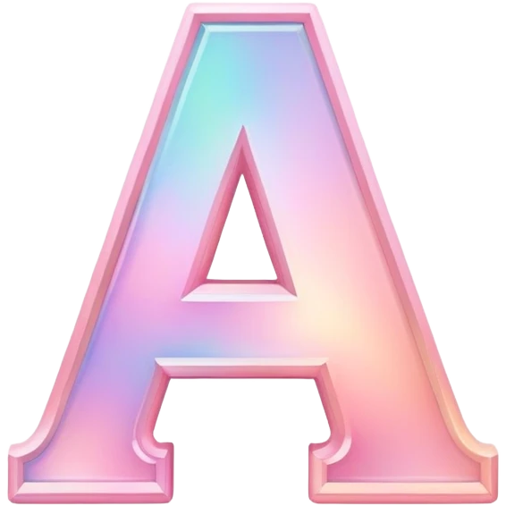 Iridescent pastel pink Font setting icon with letter A emoji