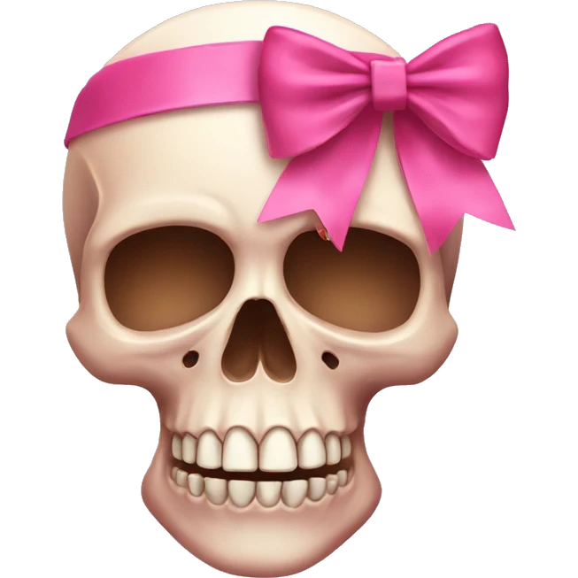 pink skull with pink bow emoji