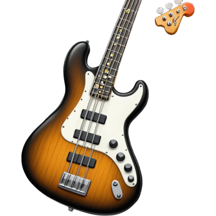 head of a electric bass guitar with 4 knobs emoji