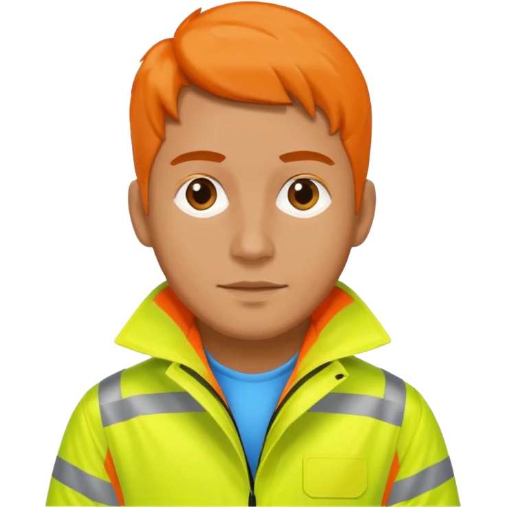 man in hi vis orange coat emoji
