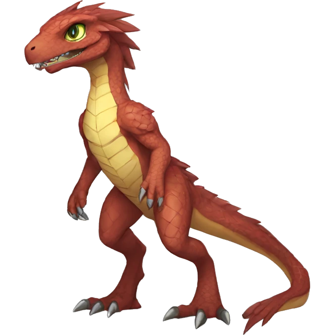 Anthro Sona Fakemon Reptilian Draco-Raptor Full Body emoji