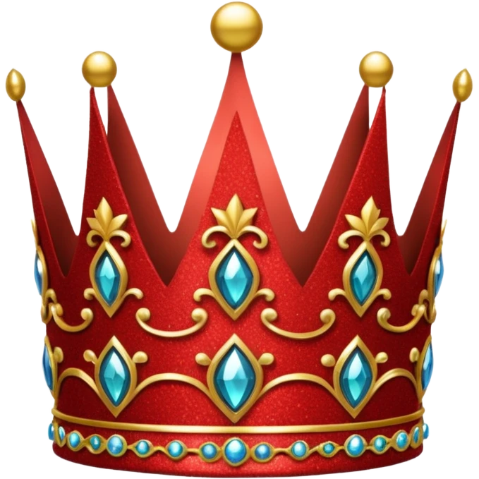 red glitter crown emoji