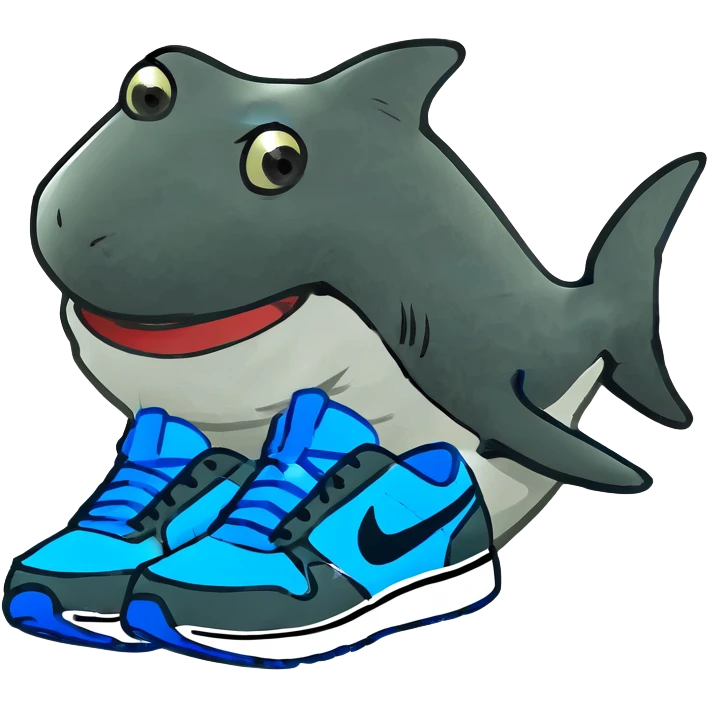 Shark with blue shoes nike emoji