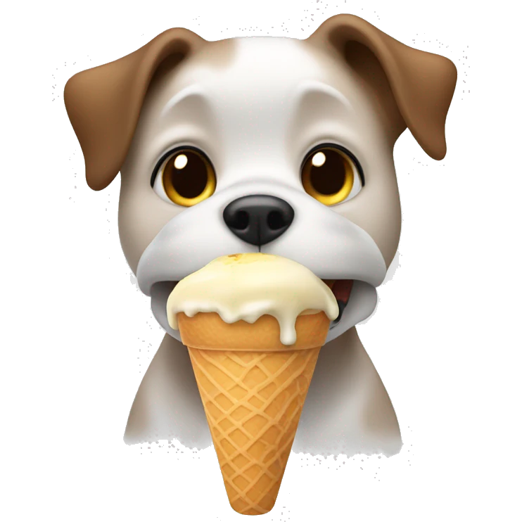 Dog eating ice cream emoji