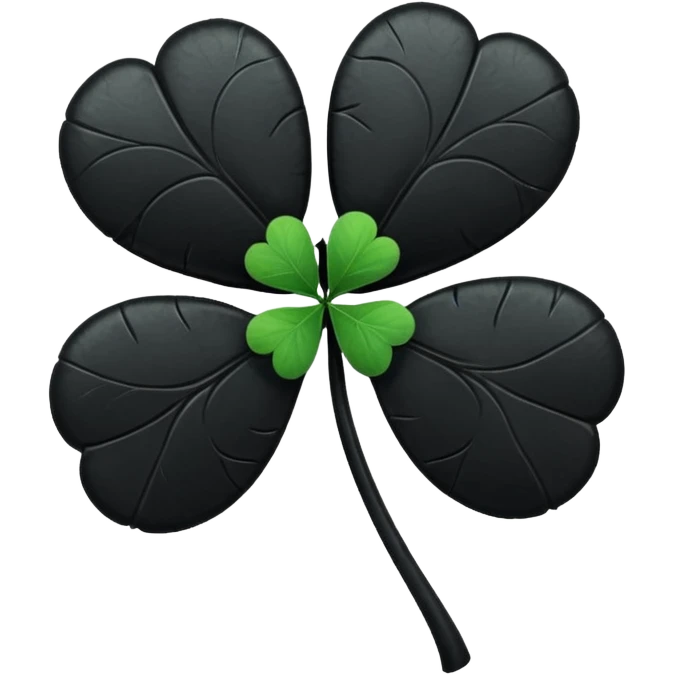 Un trébol de 5 hojas negro q simbolize un diablo emoji